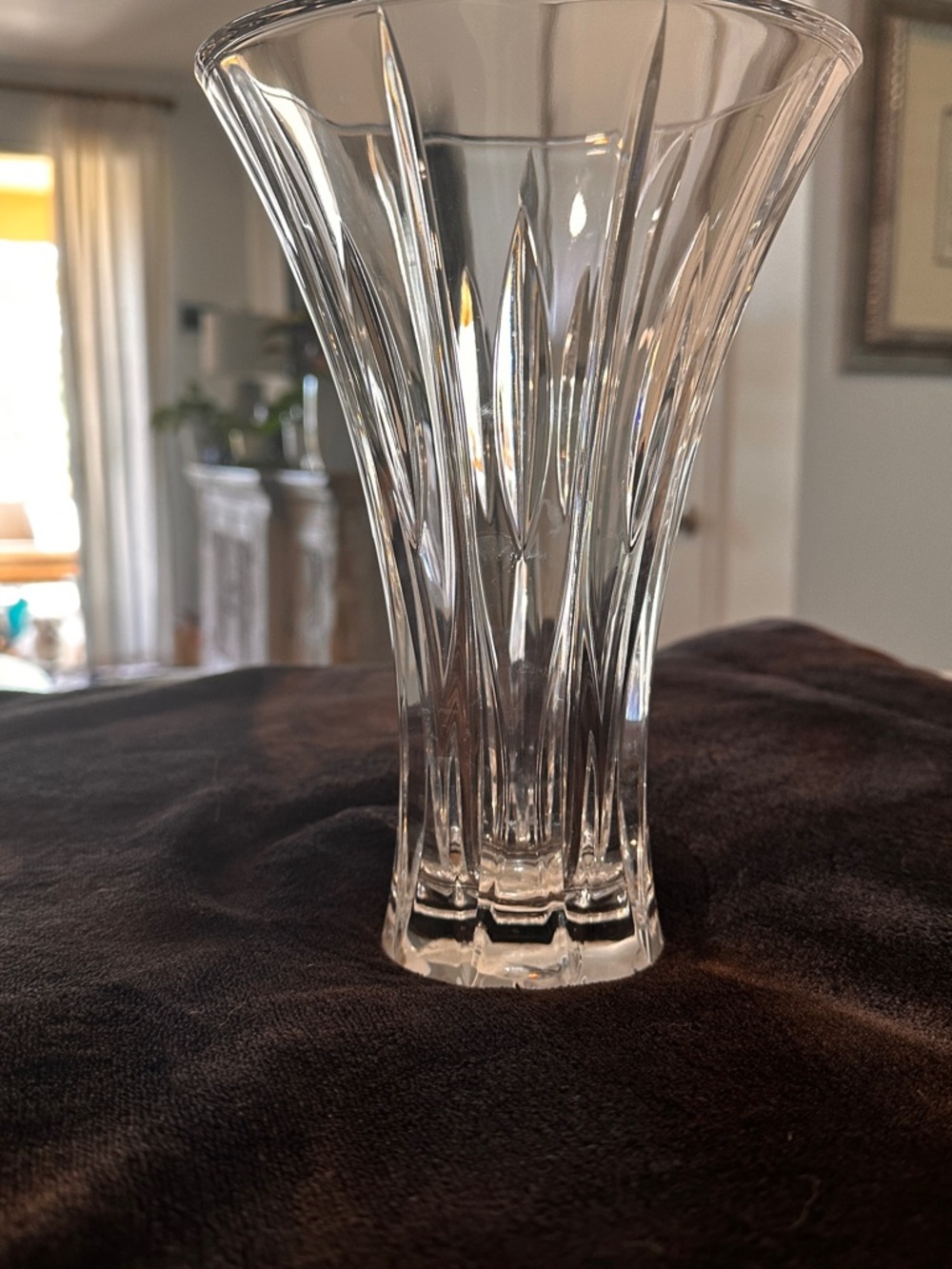 Elegant 9” Crystal Marquis by Waterford Flower Vase - Fluted. Like New with Tag